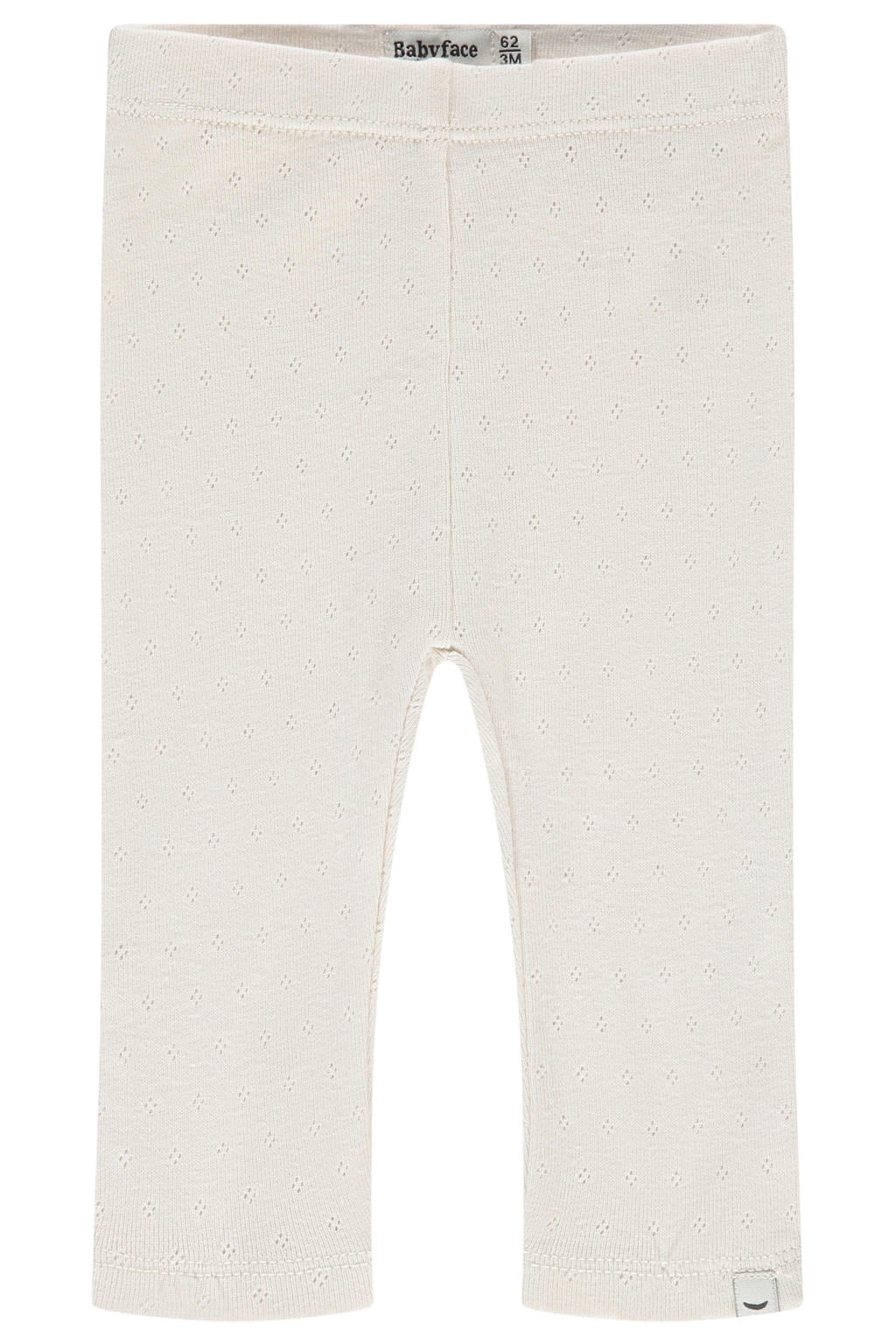 Beige jongens en meisjes Babyface legging ajour van katoen met elastische tailleband en effen