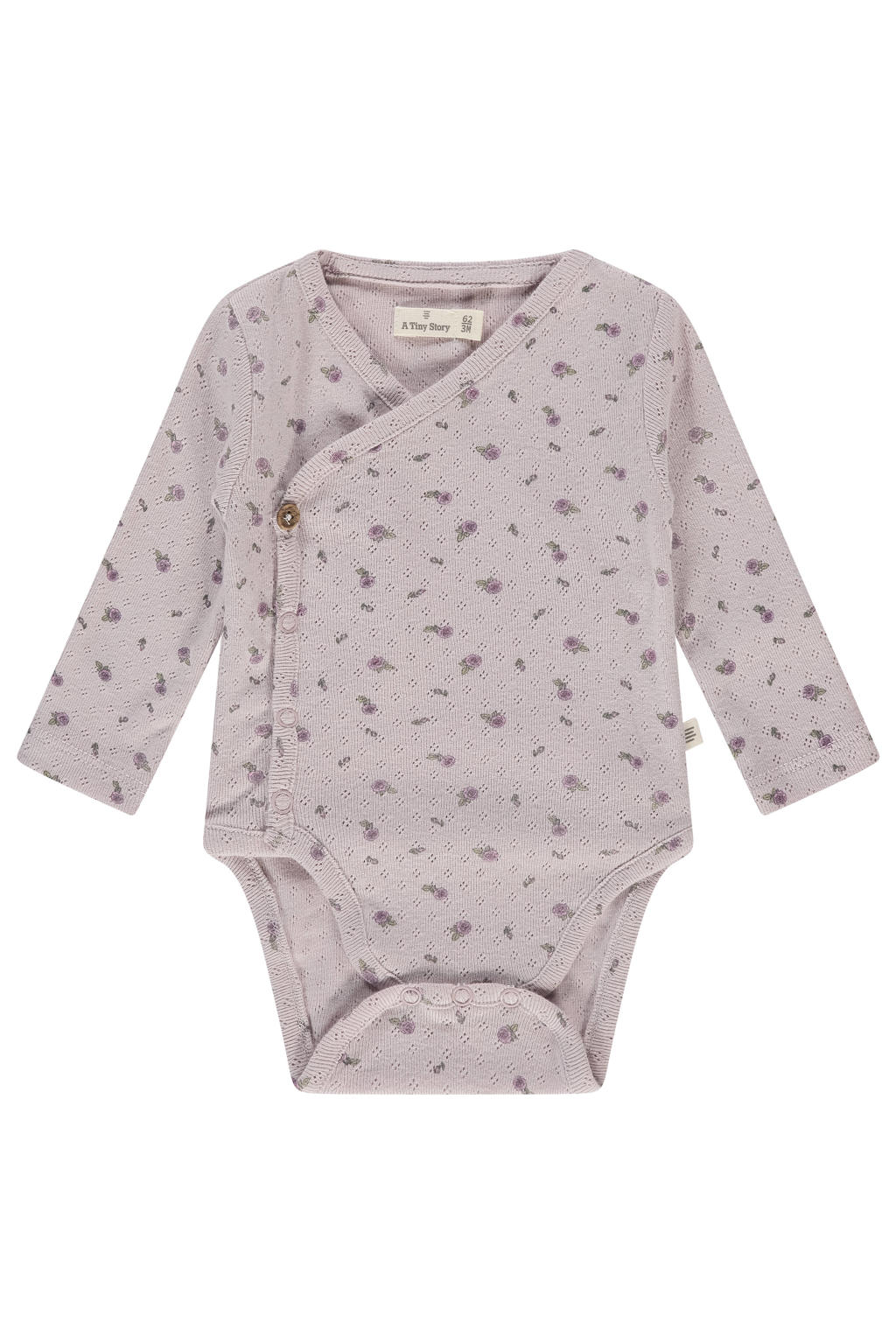A Tiny Story romper met overslag paars