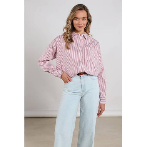 NUKUS gestreepte blouse roze afbeelding
