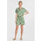 Anytime playsuit met bladprint beige/groen