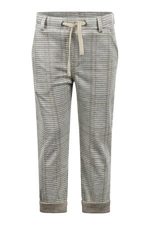 regular waist geruite chino beige