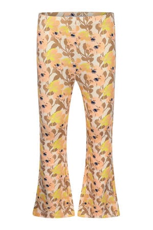 flared gebloemde legging geel