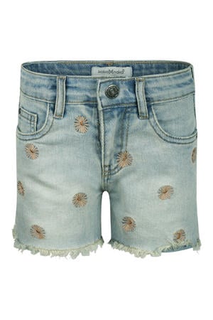 regular waist short light blue denim