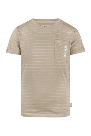 gestreepte T-shirt beige
