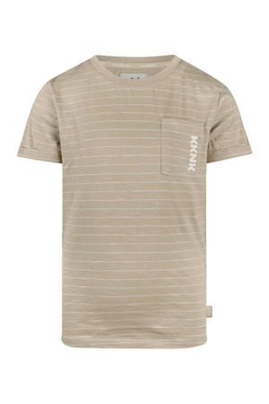 gestreepte T-shirt beige