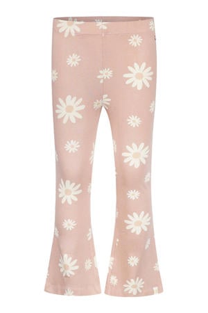 flared gebloemde legging roze