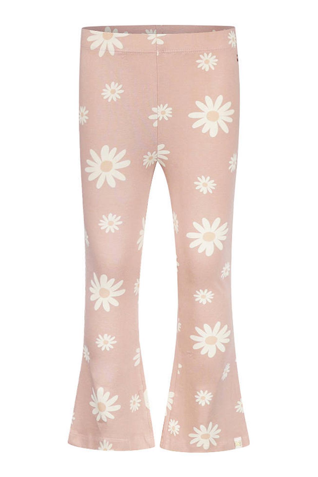 Roze meisjes Koko Noko flared gebloemde legging van stretchkatoen met regular waist en elastische tailleband