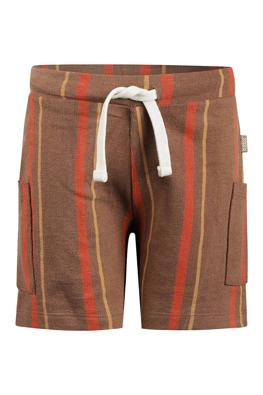 Koko Noko gestreepte sweatshort bruin