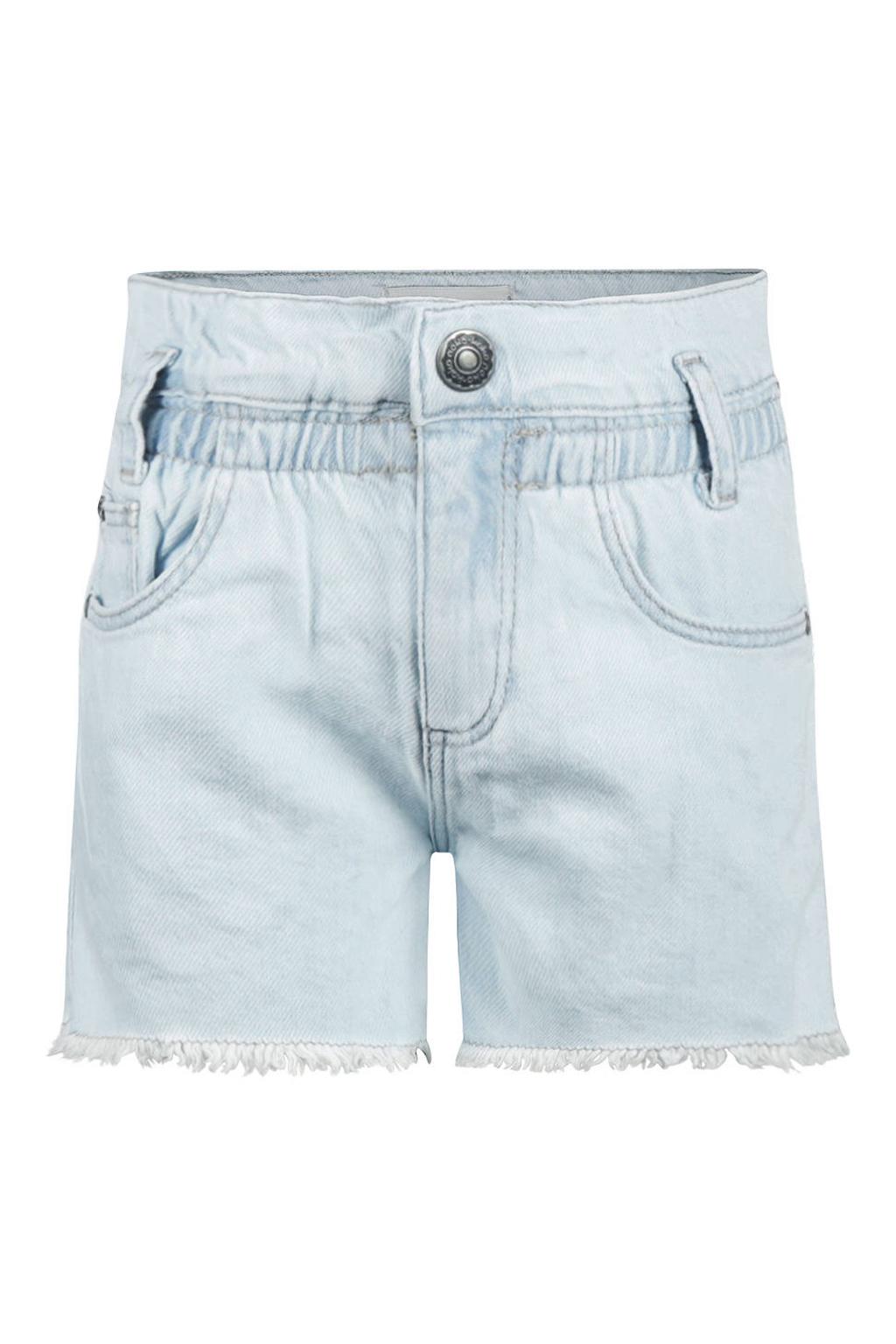Light blue denim meisjes Koko Noko regular waist short van denim met loose fit, rits- en knoopsluiting en effen