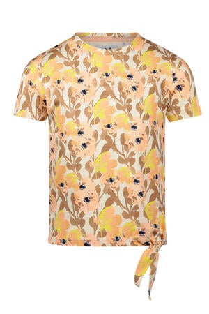 gebloemde T-shirt geel