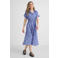 Anytime midi jurk met bloemenprint blauw