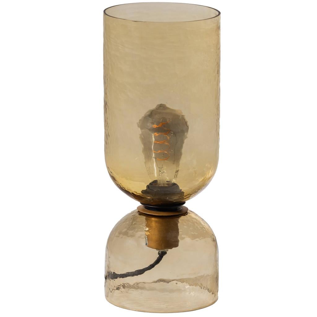 WOOOD Gigi Tafellamp Gehamerd Glas 38xØ15 cm - Naturel