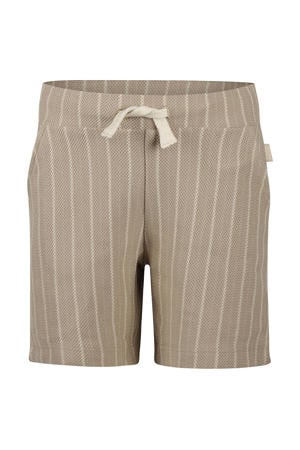regular waist gestreepte casual short beige