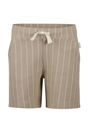 regular waist gestreepte casual short beige