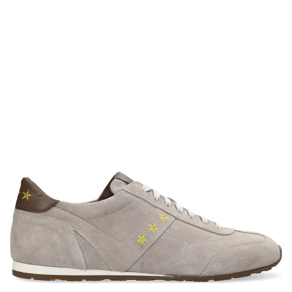 Lichtgrijze heren Pantofola d'Oro Terra leren sneakers van 50% polyester/40% leer/10% polyurethaan met veters