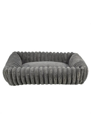 Hondenmand Lonni Ribfluweel Hoekig Grijs 100X70 cm