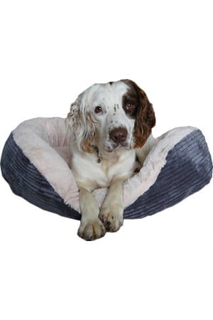 Hondenmand Ovaal Jumbo Cord Pluche - Grijs/Creme (81,5X63X18 cm)