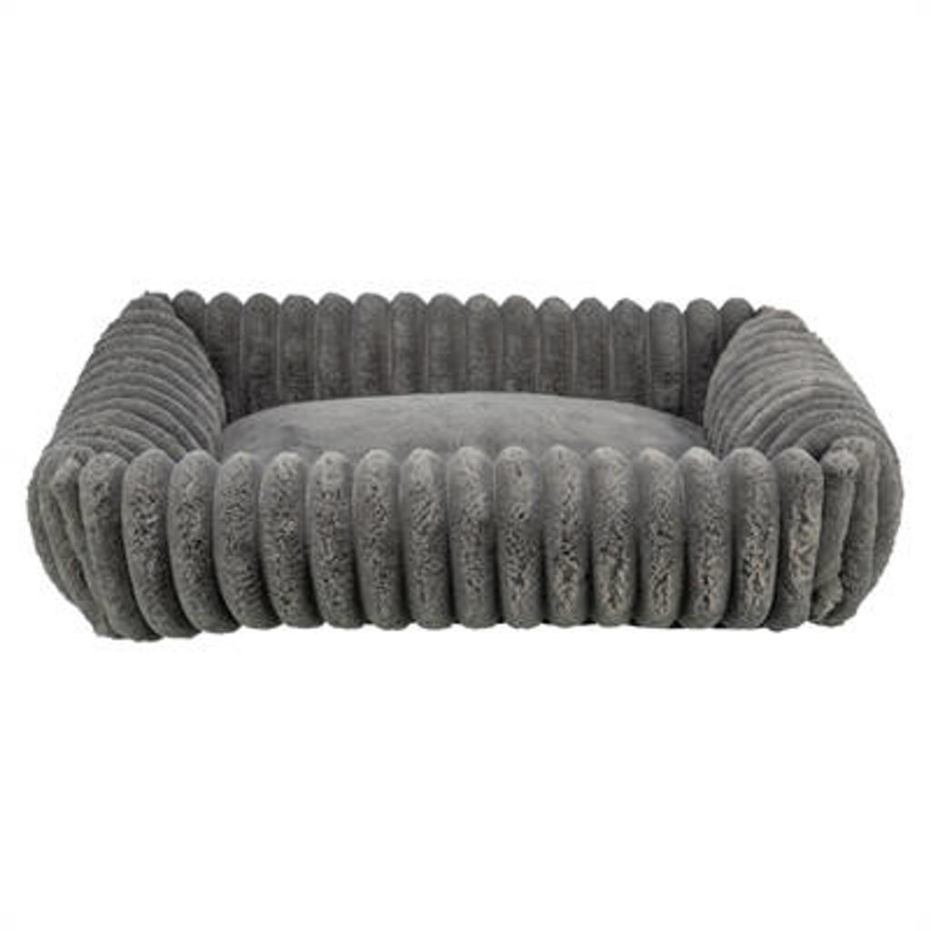 Trixie Hondenmand Lonni Ribfluweel Hoekig Grijs 80X60 cm