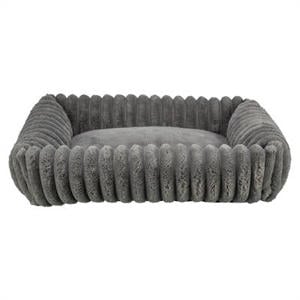 Hondenmand Lonni Ribfluweel Hoekig Grijs 80X60 cm