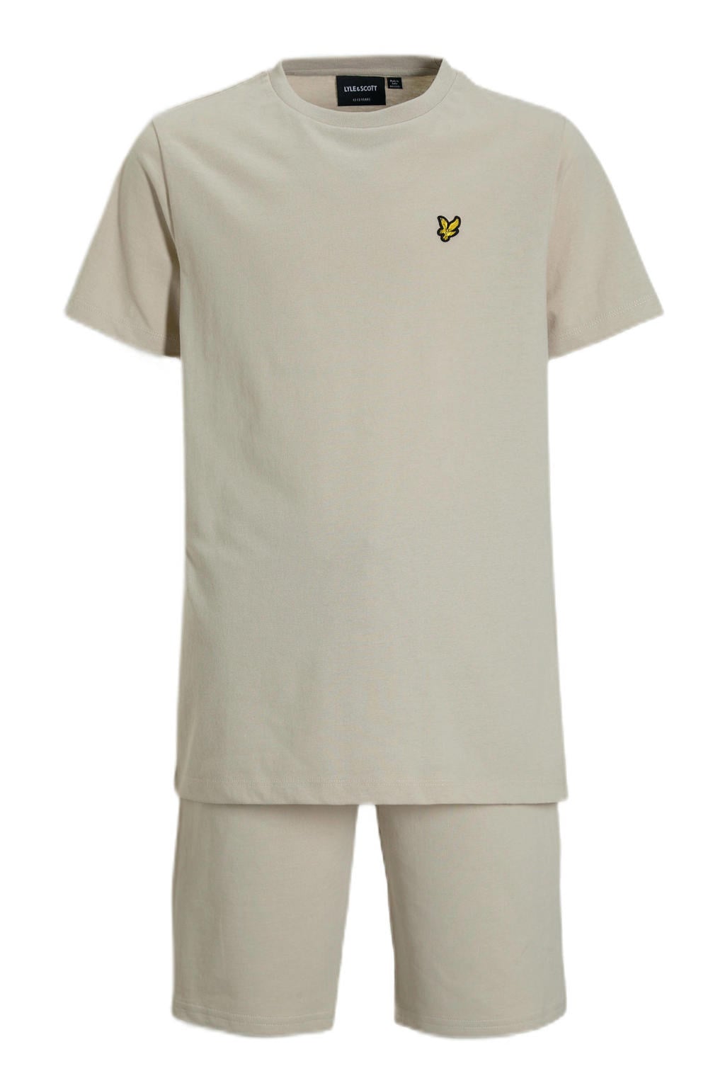 Lyle & Scott t-shirt + korte broek beige