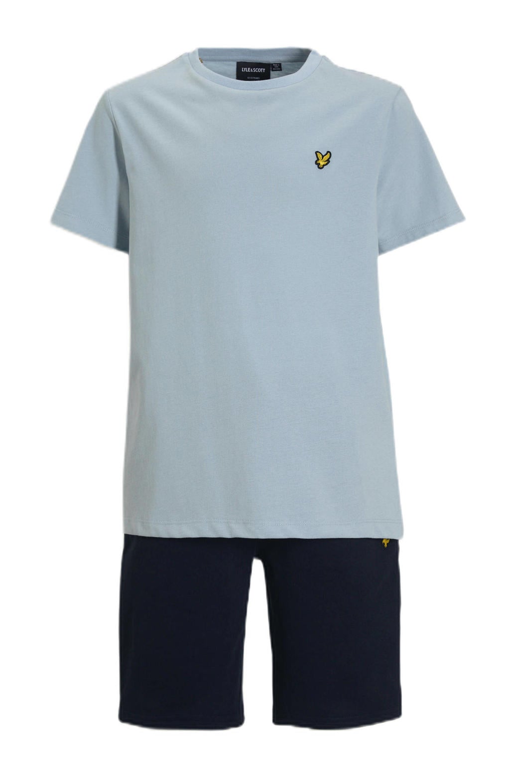Lyle & Scott t-shirt + korte broek lichtblauw/donkerblauw