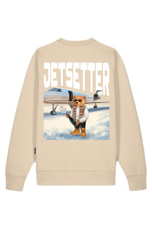 sweater met backprint beige