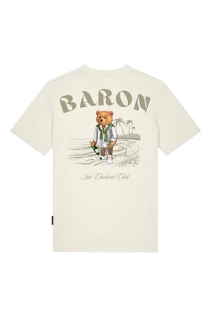 regular T-shirt met backprint ecru