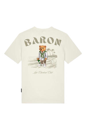 regular T-shirt met backprint ecru