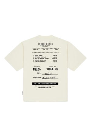 oversized T-shirt met backprint ecru