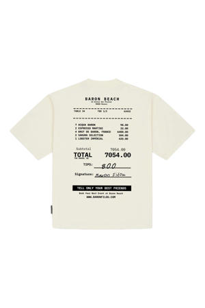 oversized T-shirt met backprint ecru