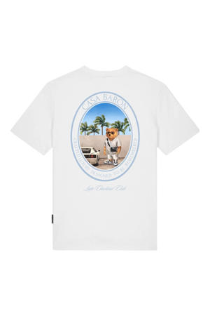regular T-shirt met backprint wit