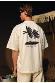 thumbnail: Baron Filou oversized T-shirt met backprint ecru