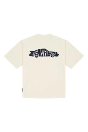 oversized T-shirt met backprint ecru