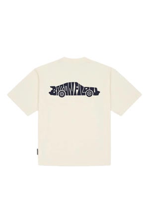 oversized T-shirt met backprint ecru