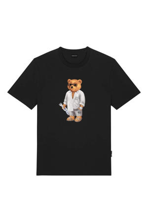 regular T-shirt zwart