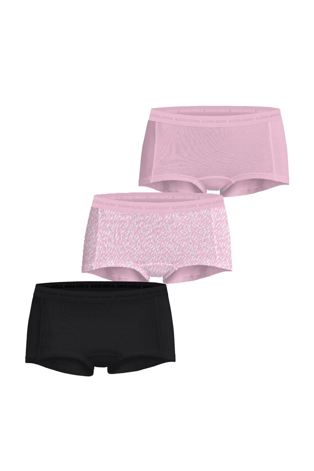 Björn Borg short (set van 3) roze/zwart