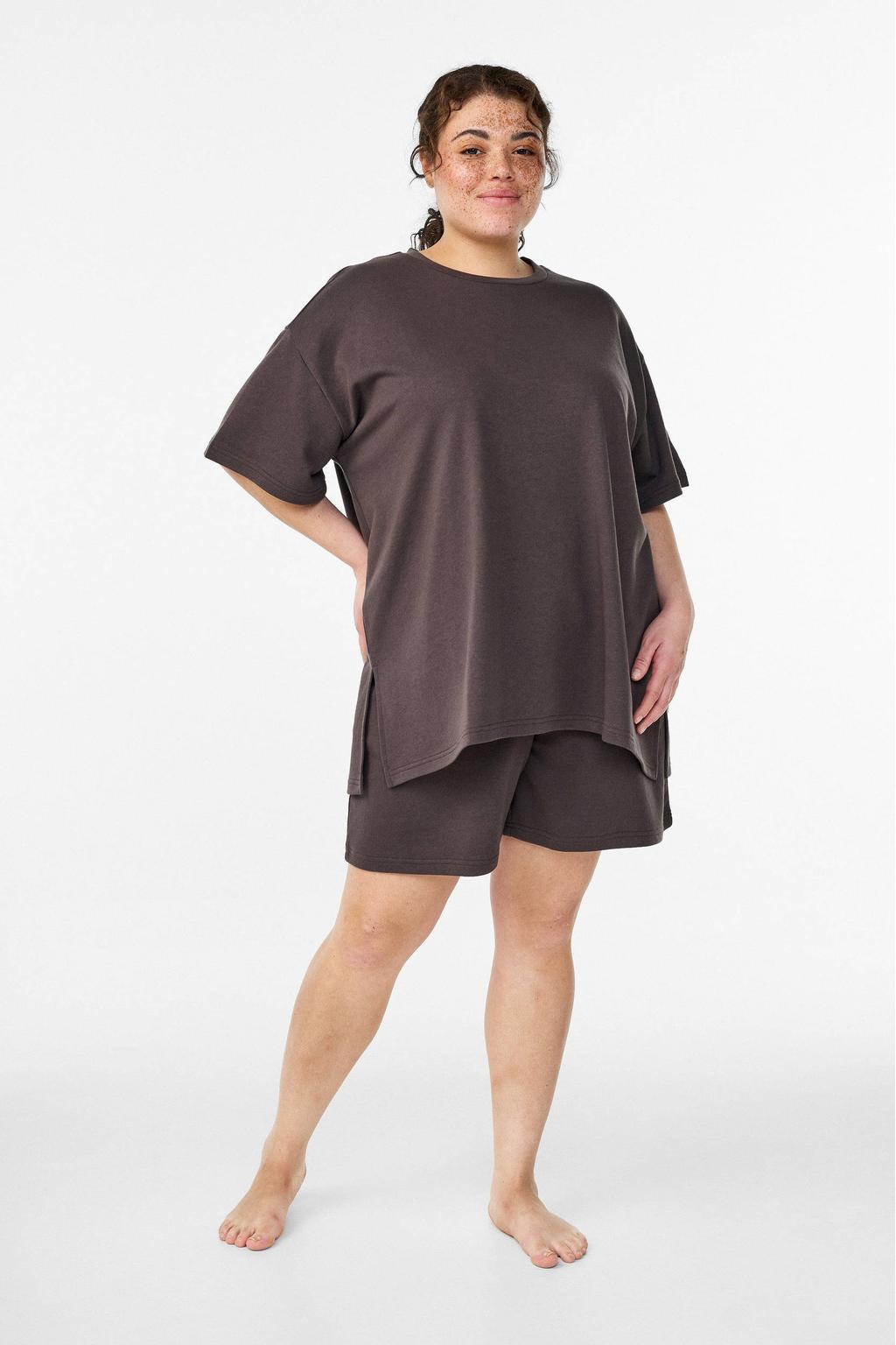 Zizzi pyjamashort MLAVNA taupe