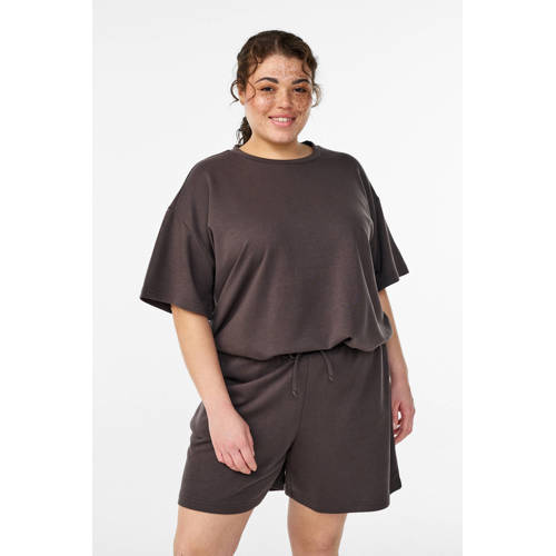 Zizzi pyjamashort MLAVNA taupe afbeelding