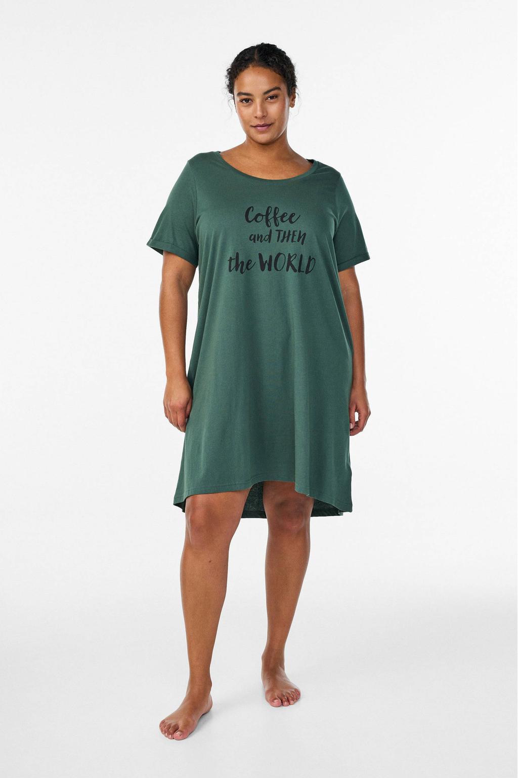 Zizzi nachthemd MALLY groen