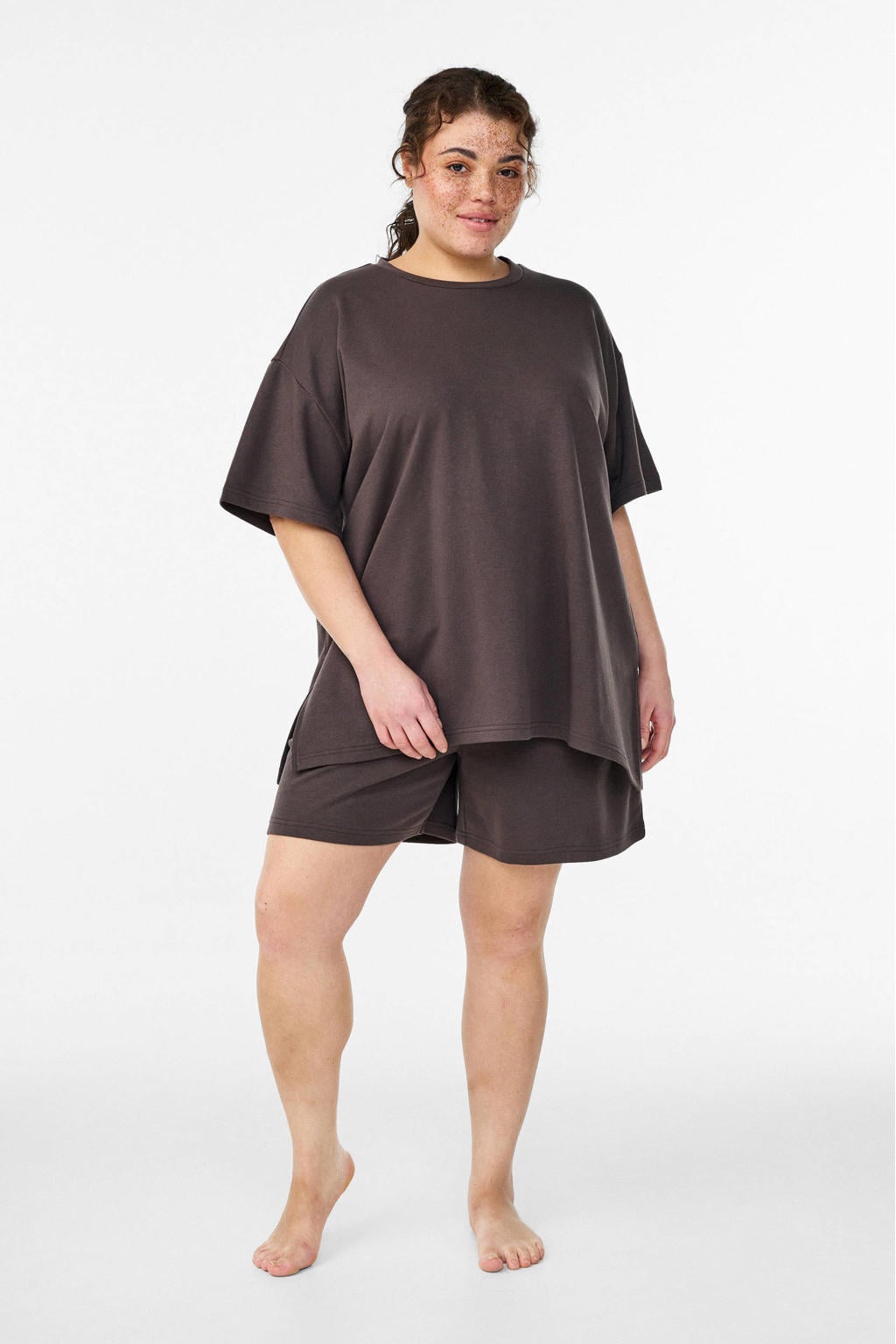 Zizzi pyjamatop MLAVNA taupe