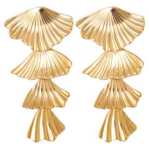gold plated oorbellen Golden Leaf