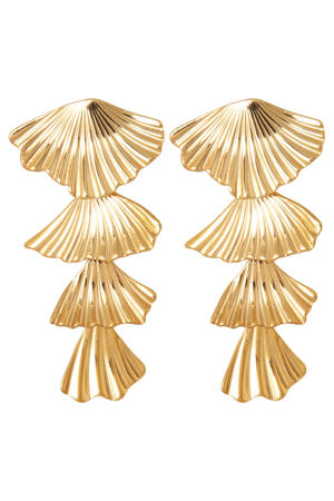 gold plated oorbellen Golden Leaf
