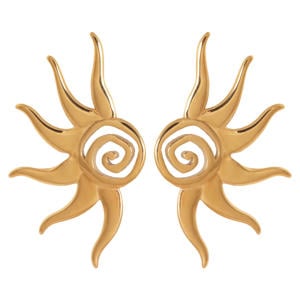 gold plated oorbellen Sunflare