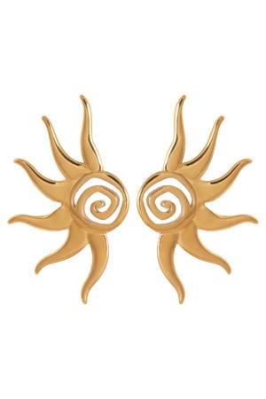 gold plated oorbellen Sunflare