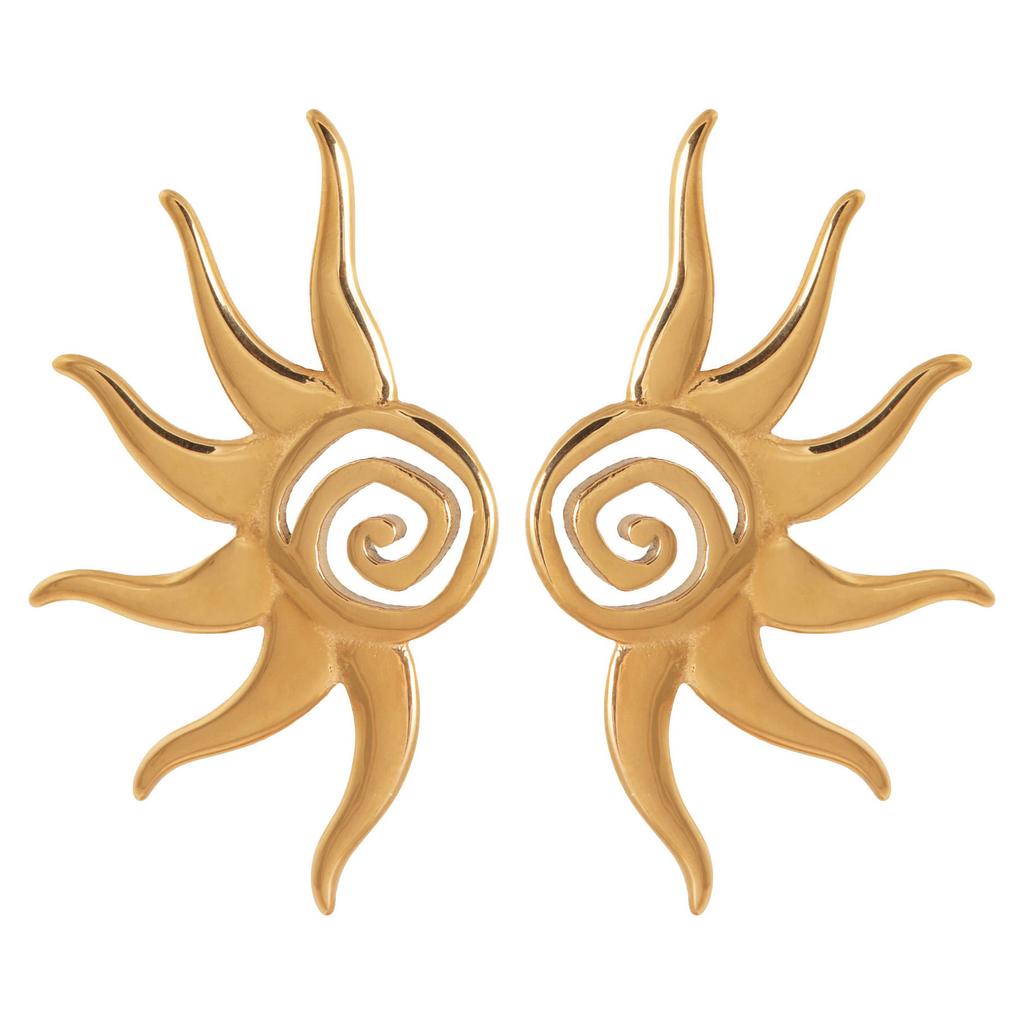 Label Kiki gold plated oorbellen Sunflare