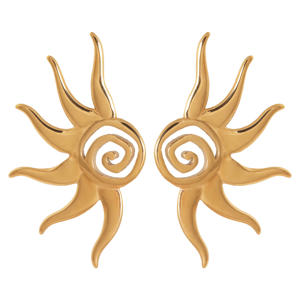 gold plated oorbellen Sunflare