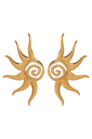 gold plated oorbellen Sunflare