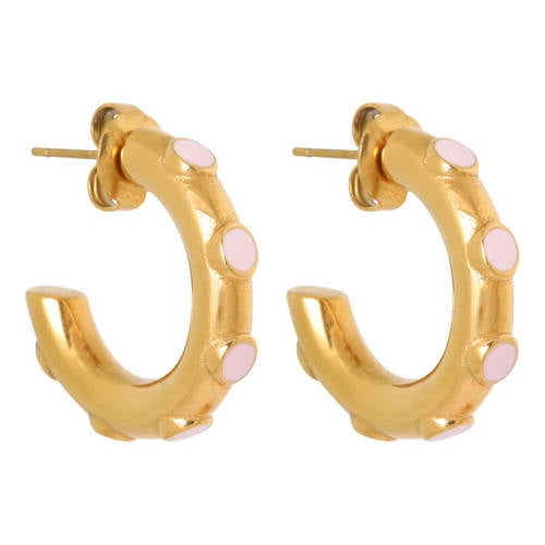 Label Kiki gold plated oorbellen Pink Loop afbeelding