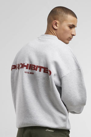 sweater met backprint grijs