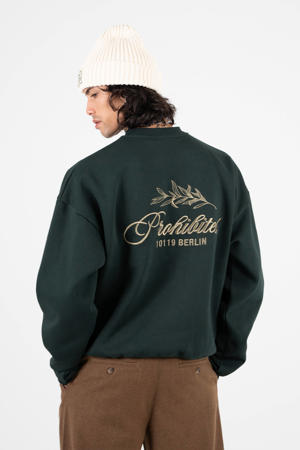 sweater met backprint donkergroen